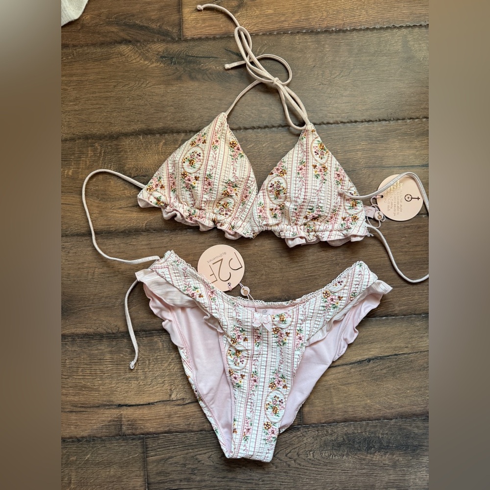 Pink Floral Bikini Set